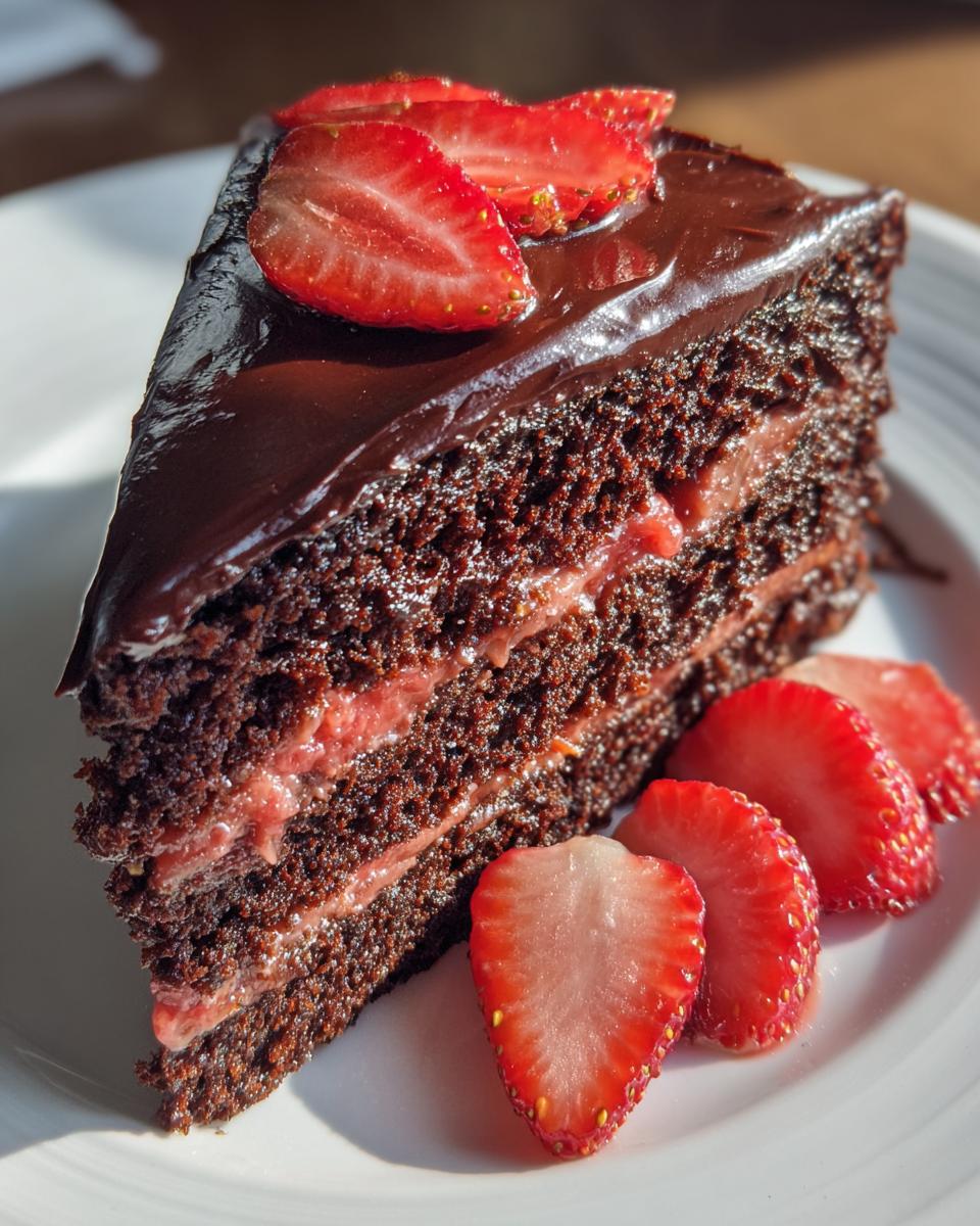 Chocolate Strawberry Cake Recipe - detail 1