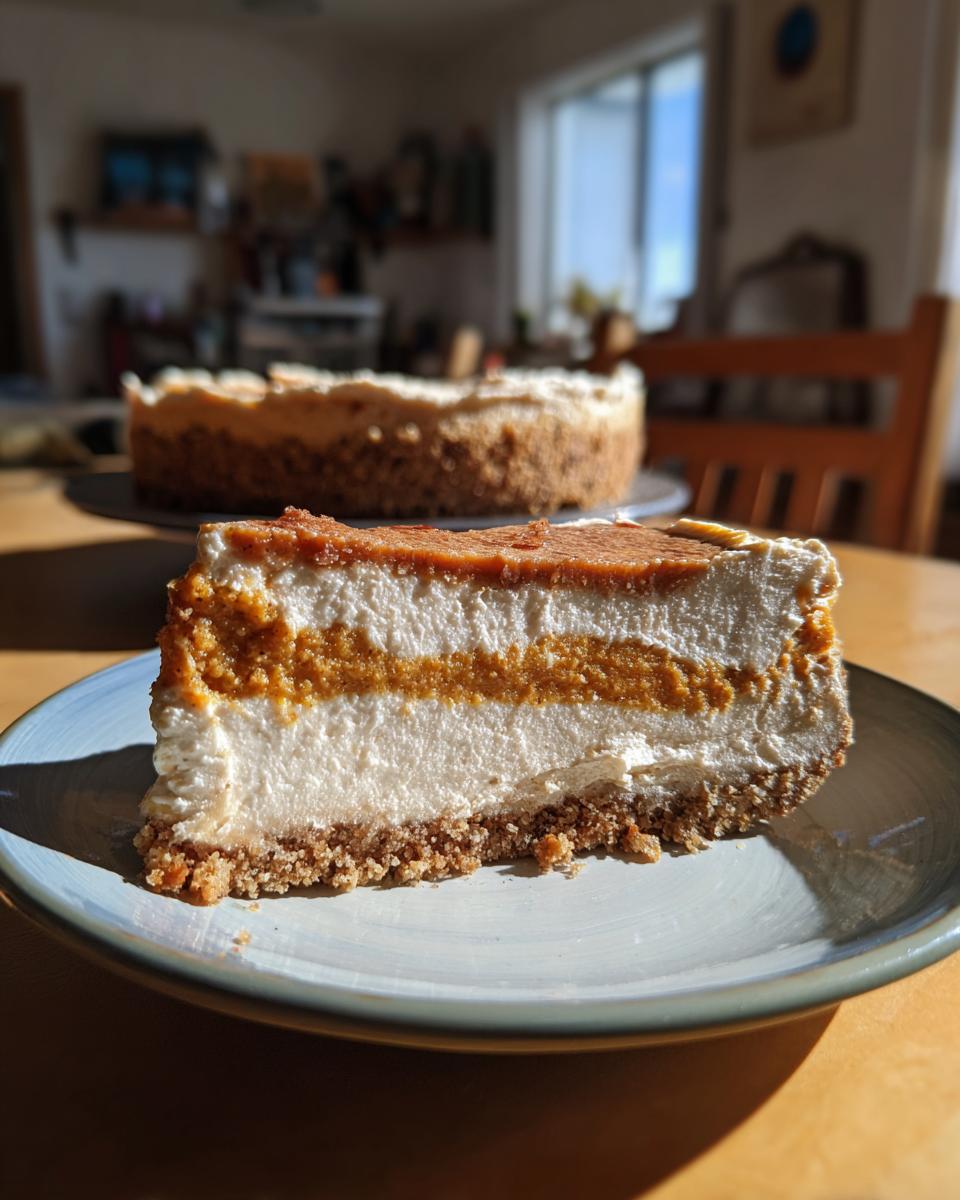 Creamy No Bake Pumpkin Cheesecake with Gingersnap Crust - detail 2