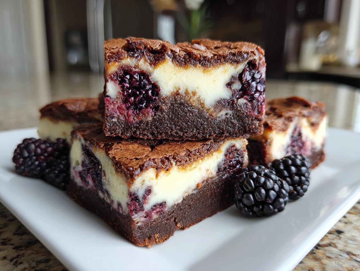 Sinful Fudgy Blackberry Cheesecake Brownies Recipe in 30