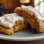 Pumpkin Sugar Cookies with Cream Cheese Frosting
