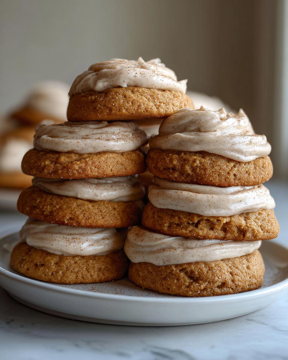 Soft Pumpkin Cookies with Cinnamon Frosting - detail 1
