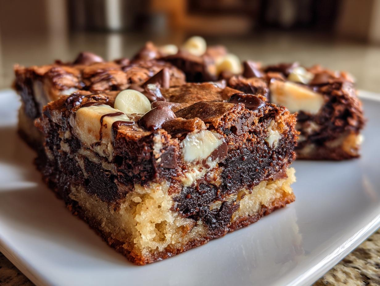 3-Layer Vegan Triple Chocolate Shortbread Brownies
