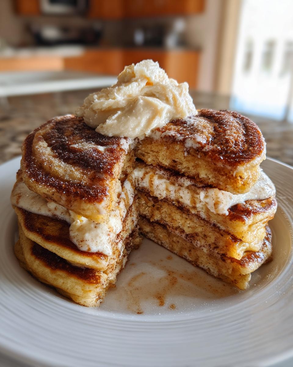 Cinnamon Roll Pancakes With Swirl And Cinnamon Butter - detail 2
