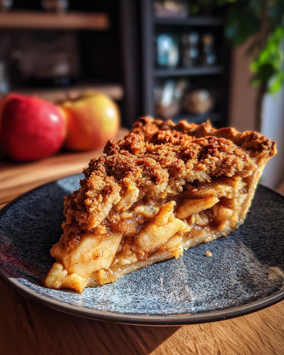 Classic Dutch Apple Pie with Cinnamon Apples & Golden Crumb Topping - detail 1