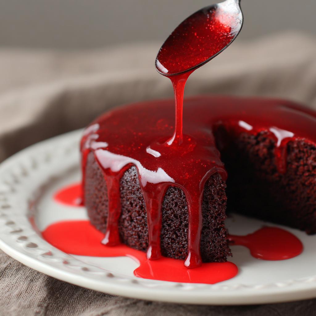 Edible Blood Recipe for Halloween Cakes and Cupcakes - detail 1