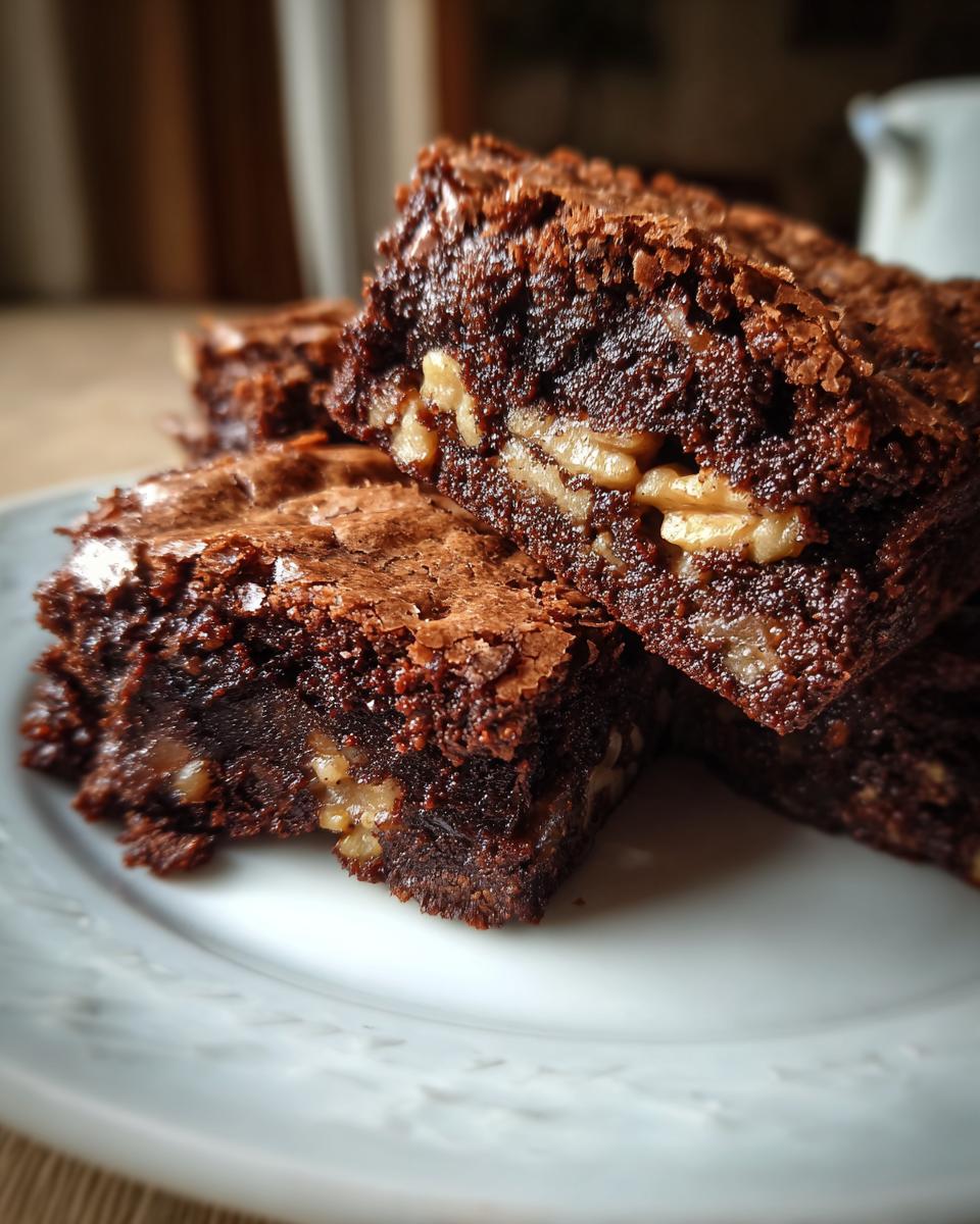 Fudgy Homemade Brownies With Crunchy Walnuts - detail 2