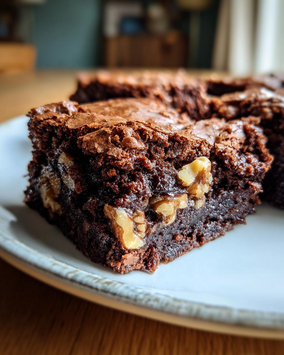 Fudgy Homemade Brownies With Crunchy Walnuts - detail 3