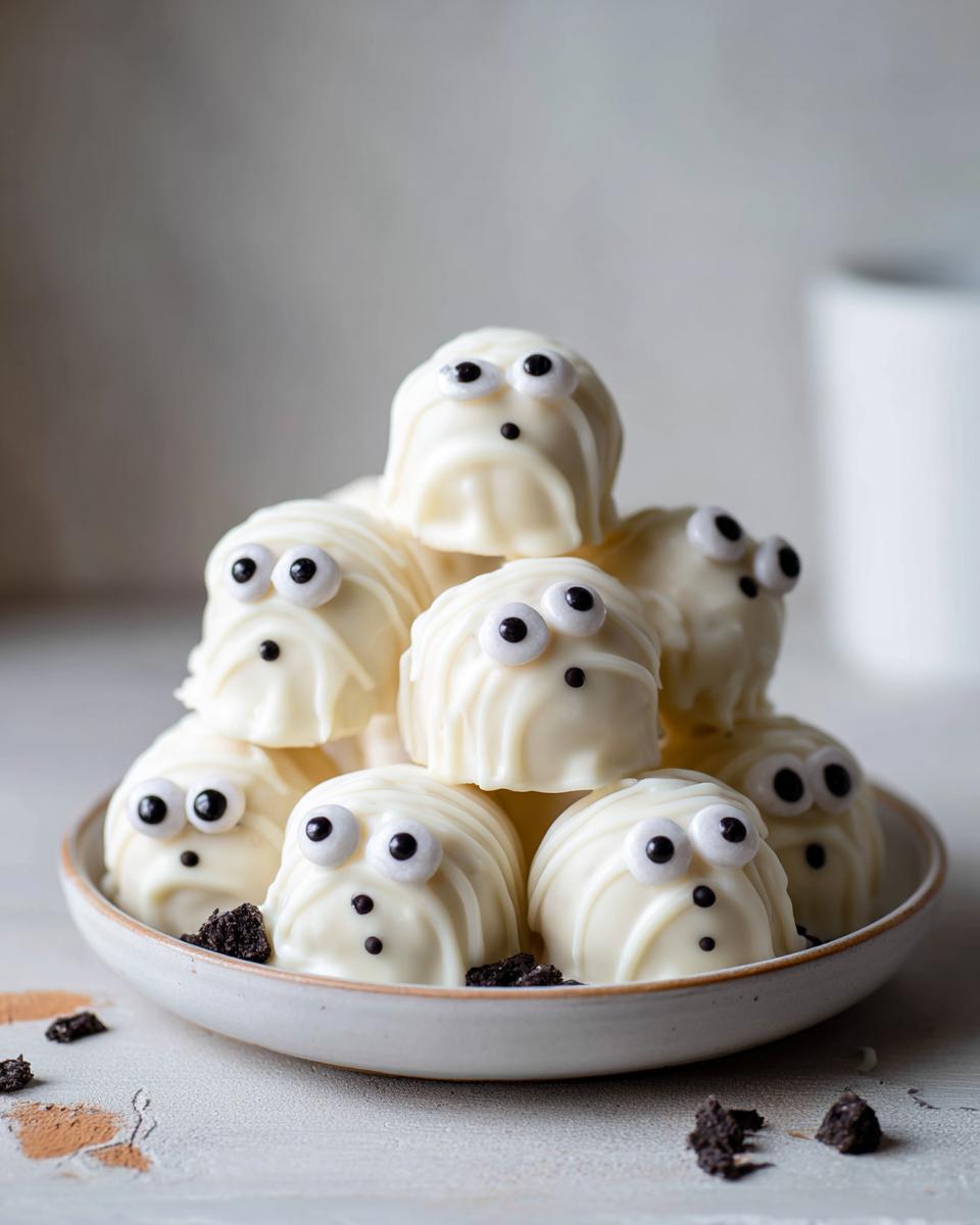 Ghost Oreo Balls – Easy Halloween Oreo Balls Recipe With White Chocolate - detail 2