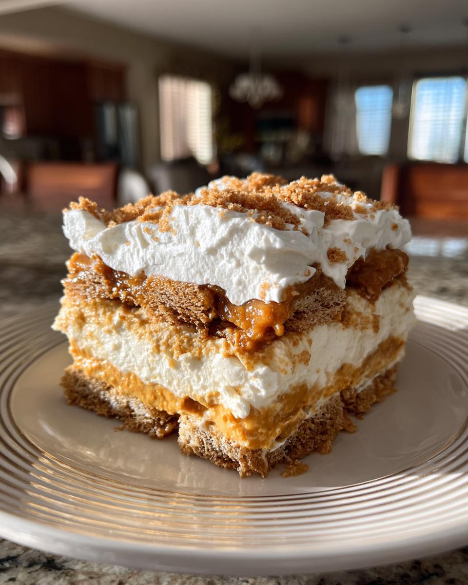 No Bake Pumpkin Lush: Easy Layered Dessert with Pumpkin Cool Whip & Cream Cheese - detail 3