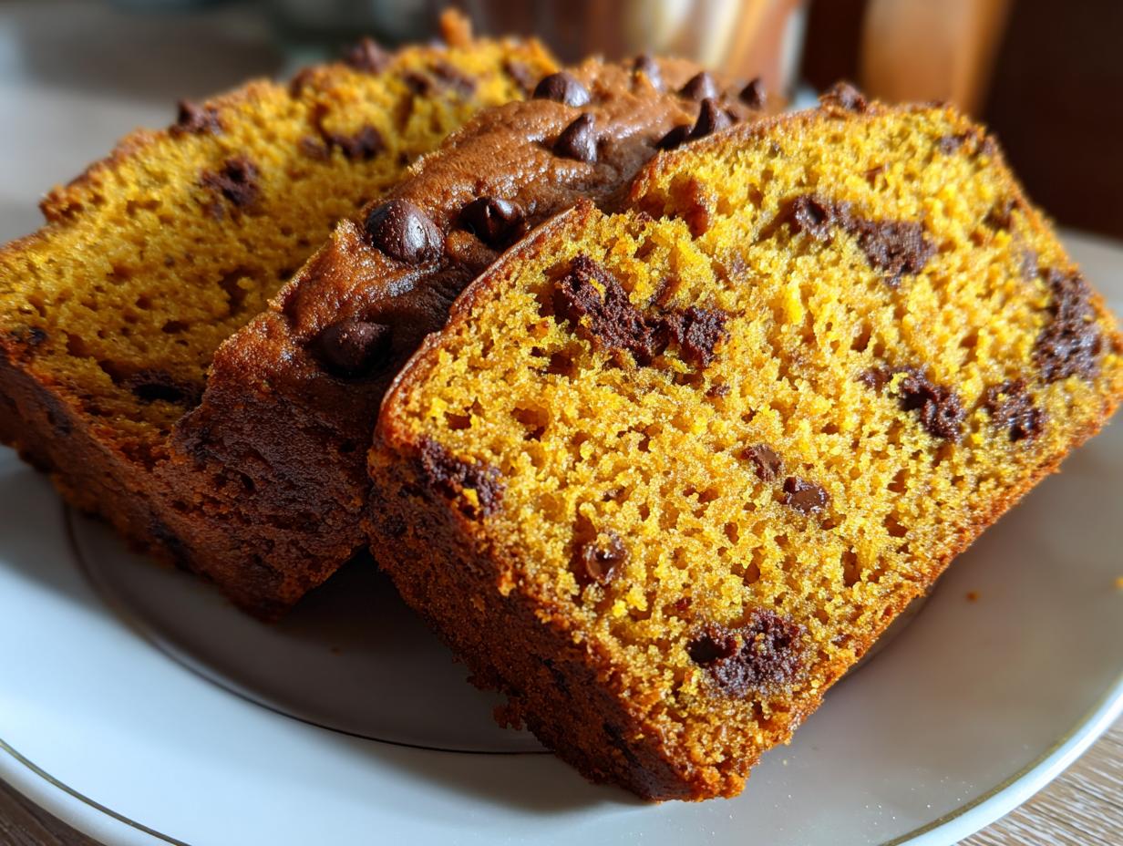Pumpkin Bread with Chocolate Chips: Never a Dry Bite