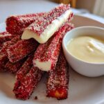 Red Velvet Churros Recipe with White Chocolate Dip