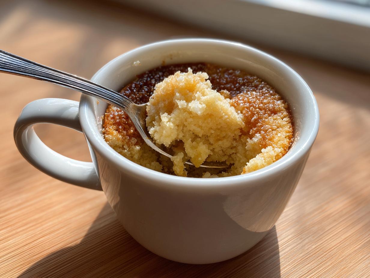 Soft Vanilla Mug Cake: 6-Minute Dessert Fix is Divine