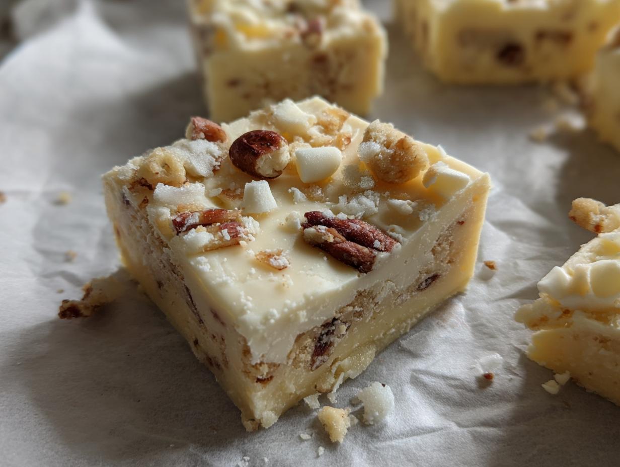 Easy White Chocolate Christmas Fudge With Cookie Crumbs