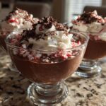 Candy Cane Chocolate Mousse Cups
