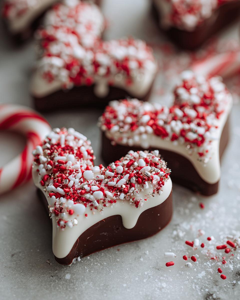 Candy Cane Christmas Hearts - detail 2