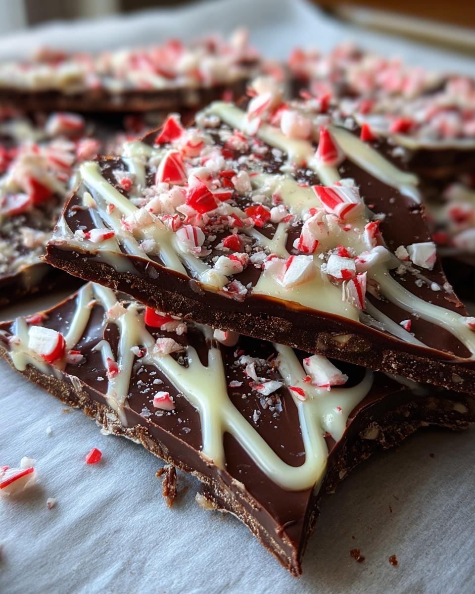 Christmas Chocolate Bark with Peppermint Crunch - detail 2