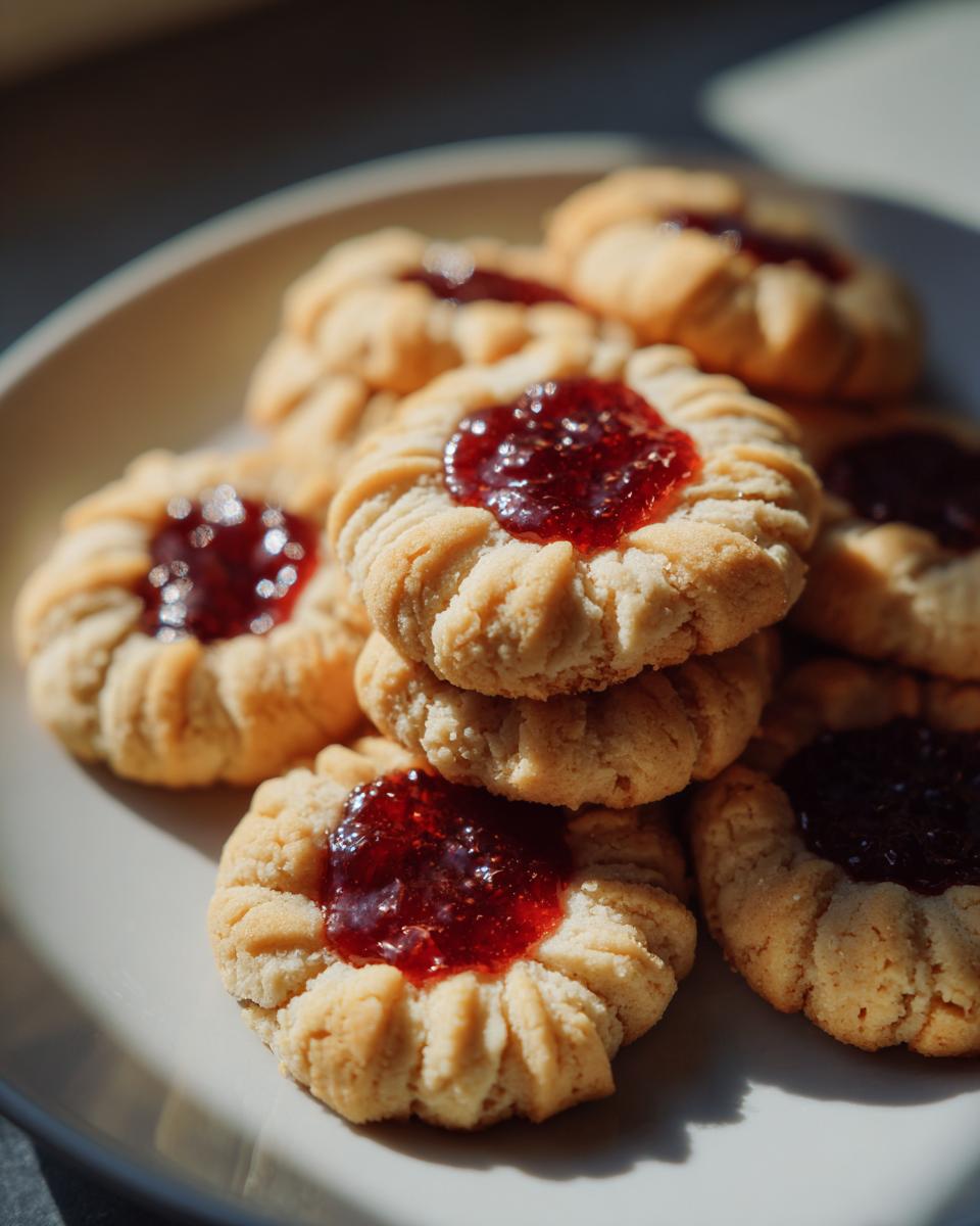 Christmas Thumbprint Cookies with Raspberry Jam - detail 2