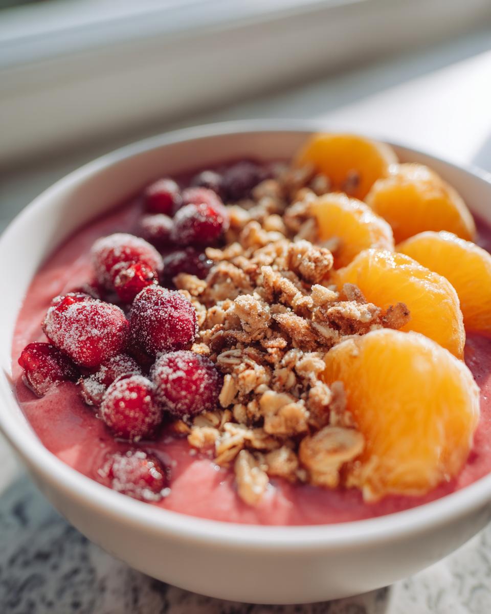 Cranberry Orange Smoothie Bowl - detail 1