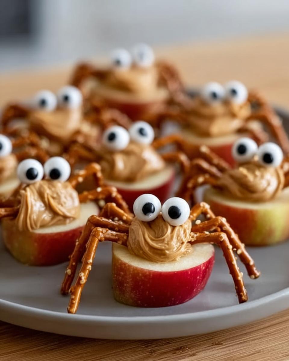 Easy Apple Spiders Halloween Snack - detail 1