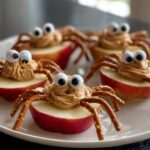 Easy Apple Spiders Halloween Snack