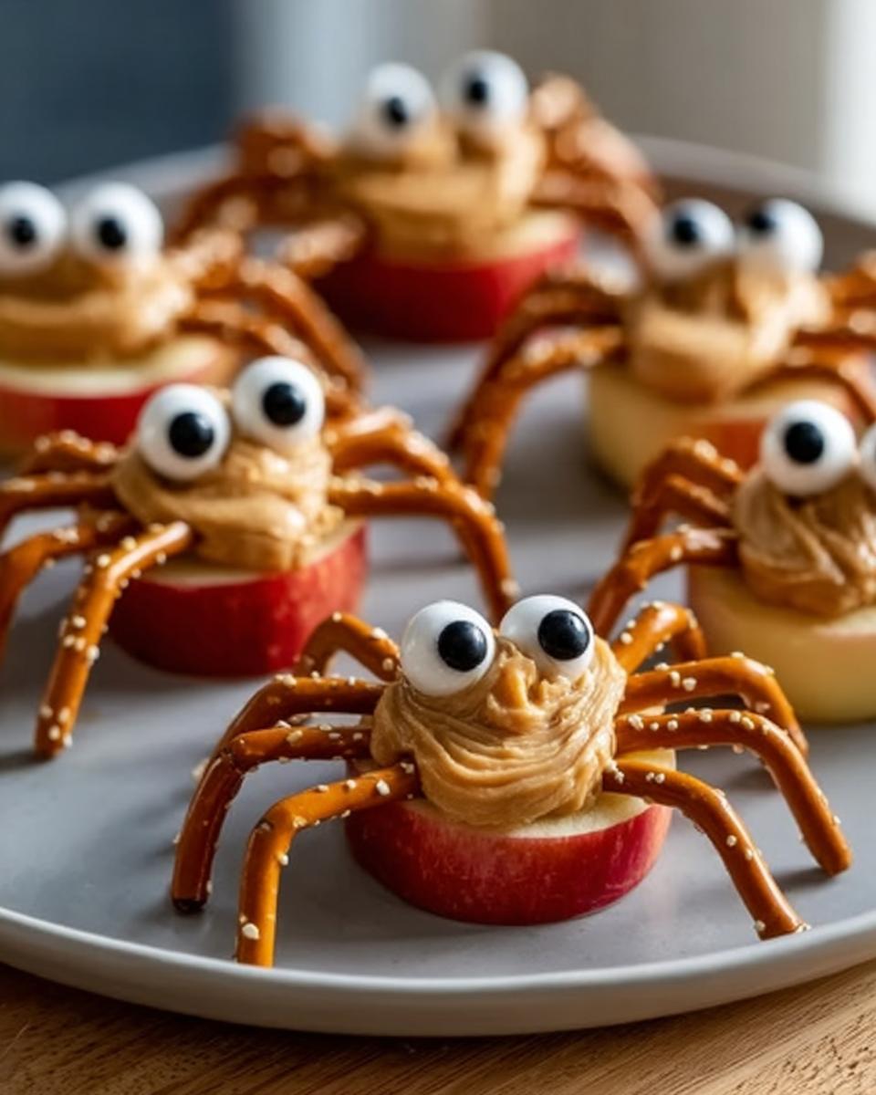 Easy Apple Spiders Halloween Snack - detail 2