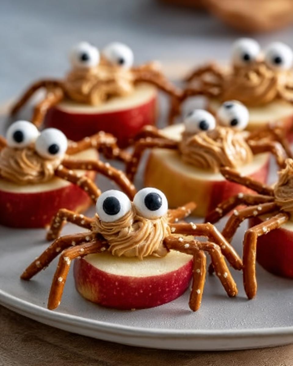 Easy Apple Spiders Halloween Snack - detail 3
