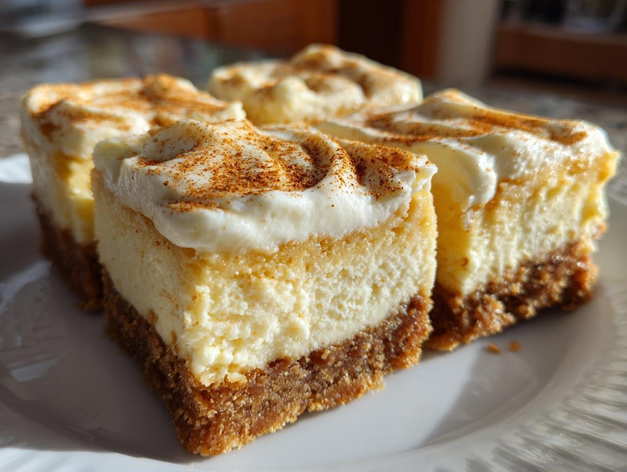 Eggnog Cheesecake Bars