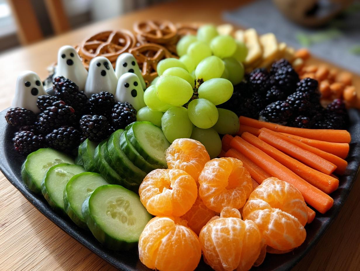 Spooktacular Haunted Halloween Fruit And Veggie Platter for 6