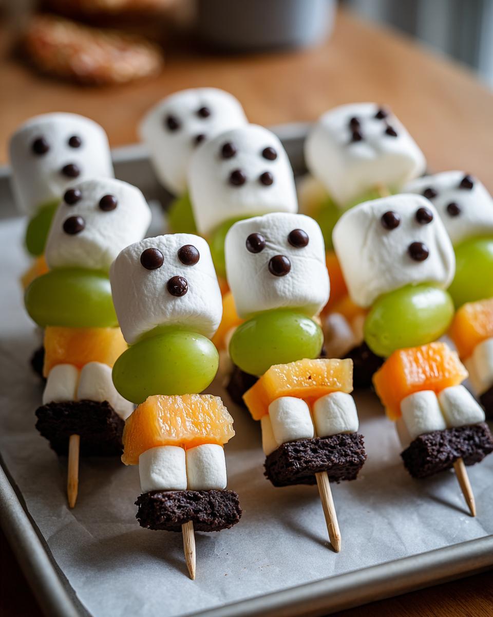 Healthy Halloween Ghost Fruit Kabobs for Kids Parties - detail 3