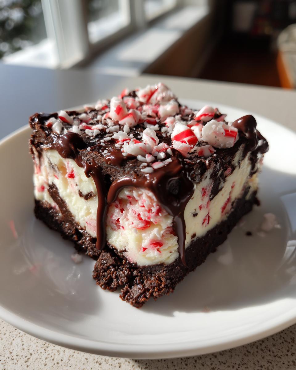 Peppermint Bark Cheesecake Bars - detail 1