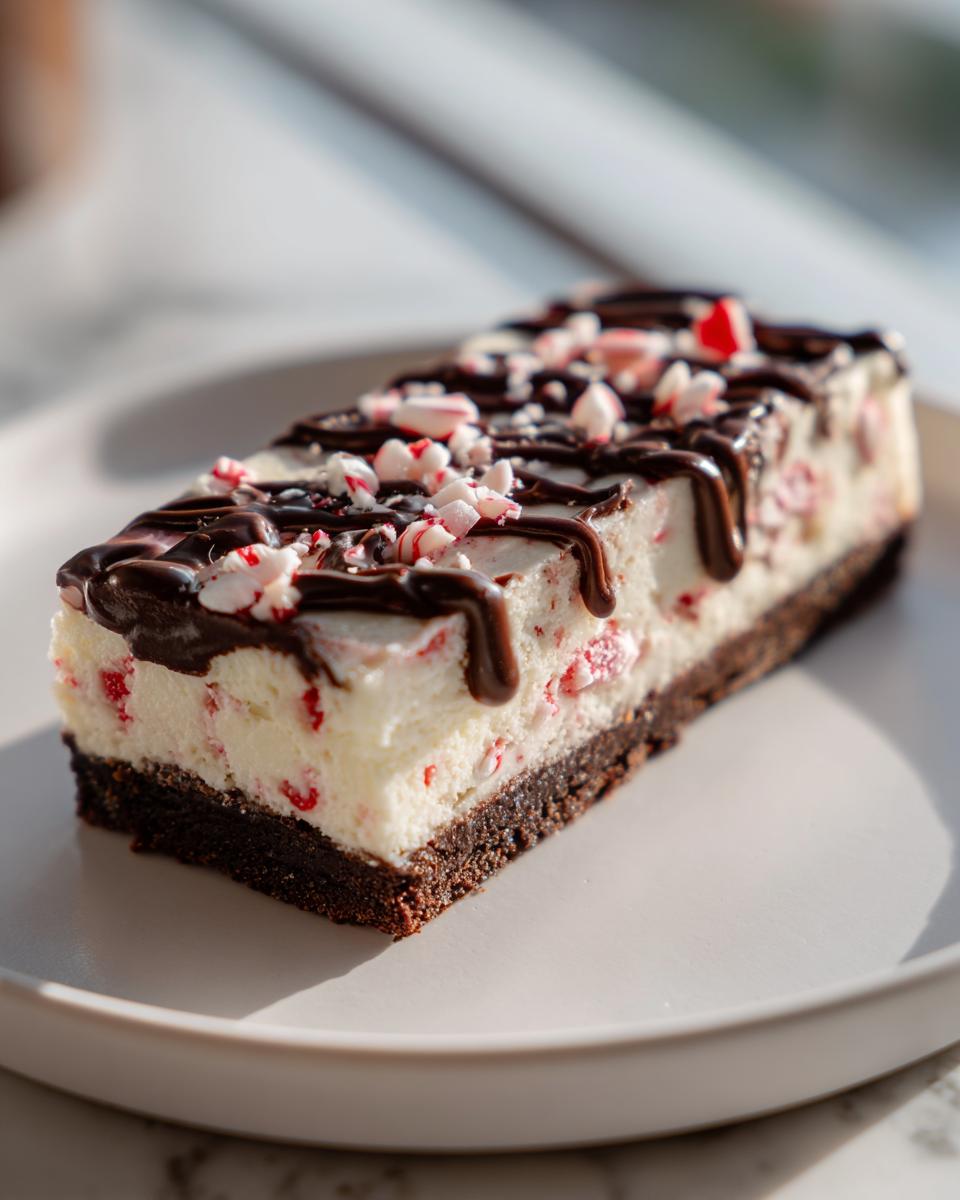 Peppermint Bark Cheesecake Bars - detail 3