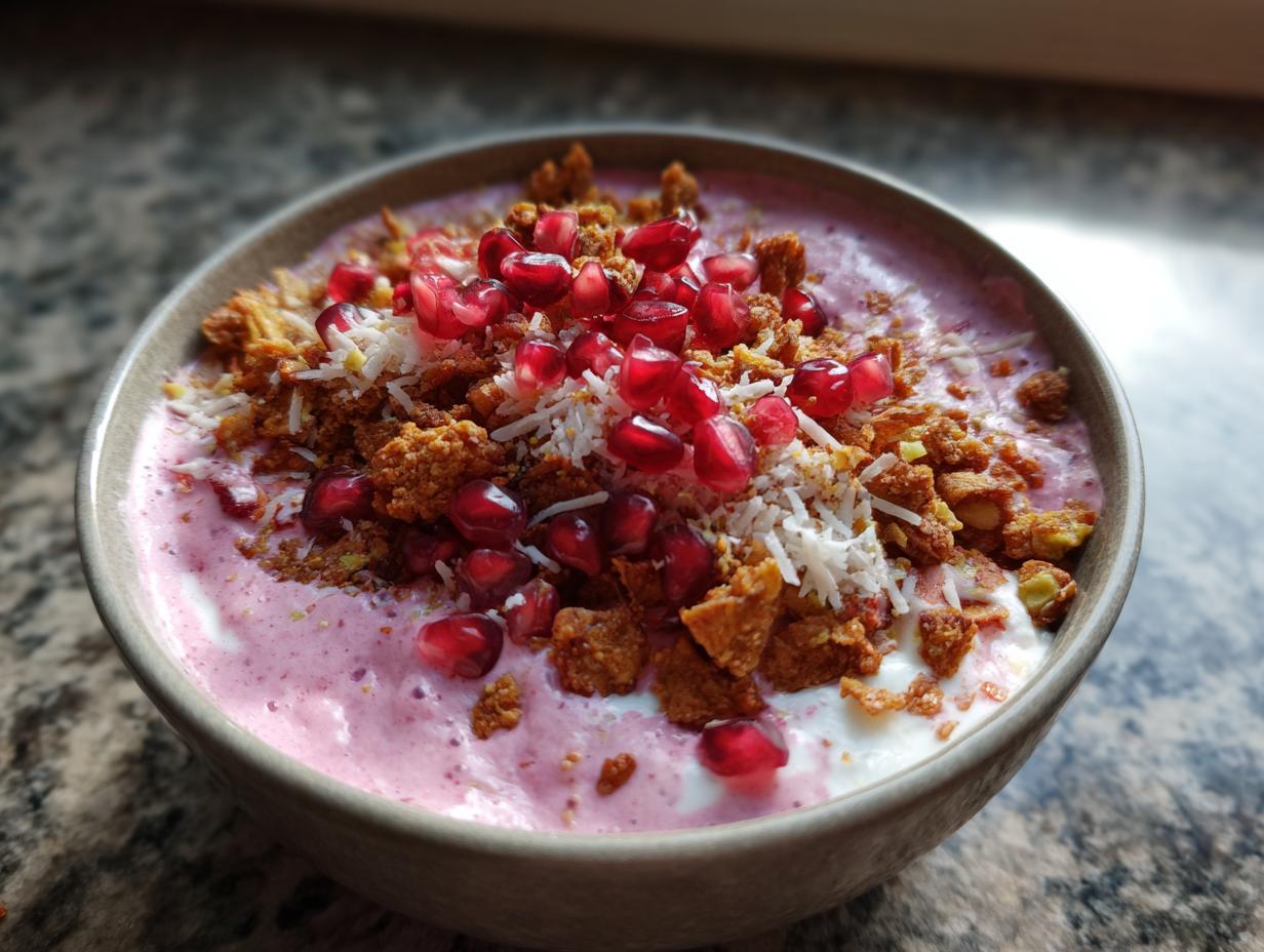 Pomegranate Smoothie Bowl in 5 Mins