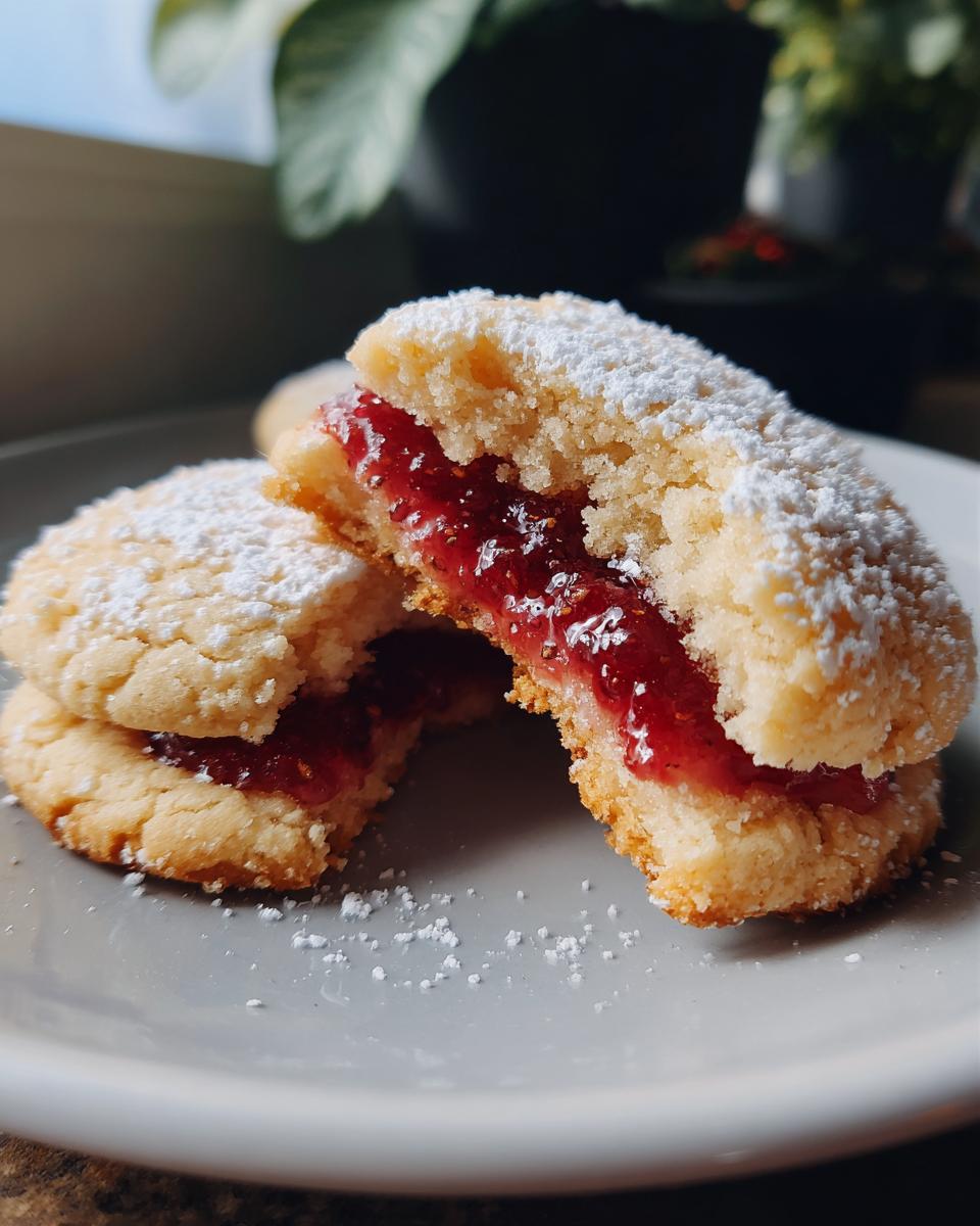 Raspberry Christmas Cookies With Jam Filling - detail 1