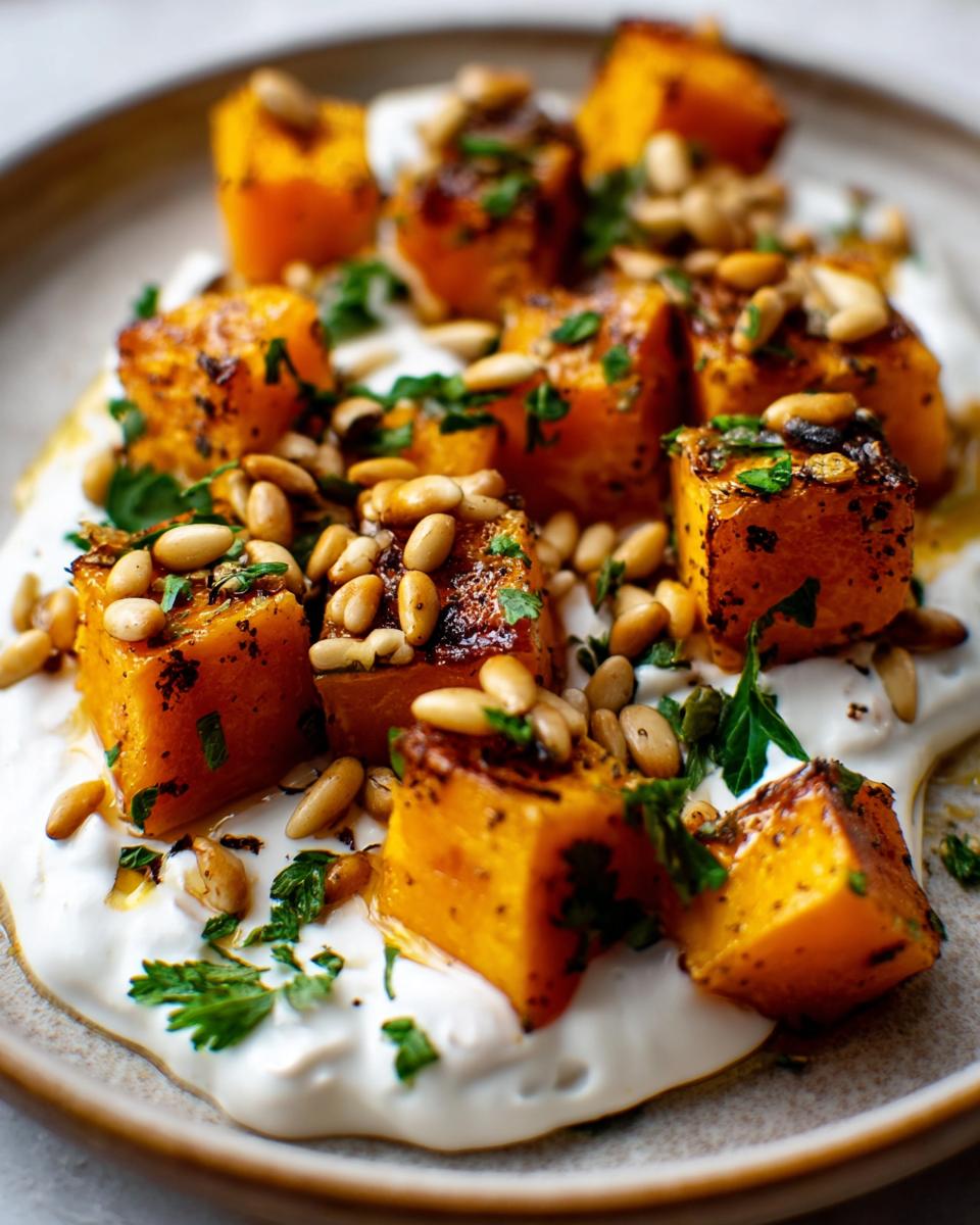 Roasted Pumpkin with Yogurt Sauce and Pine Nuts - detail 1