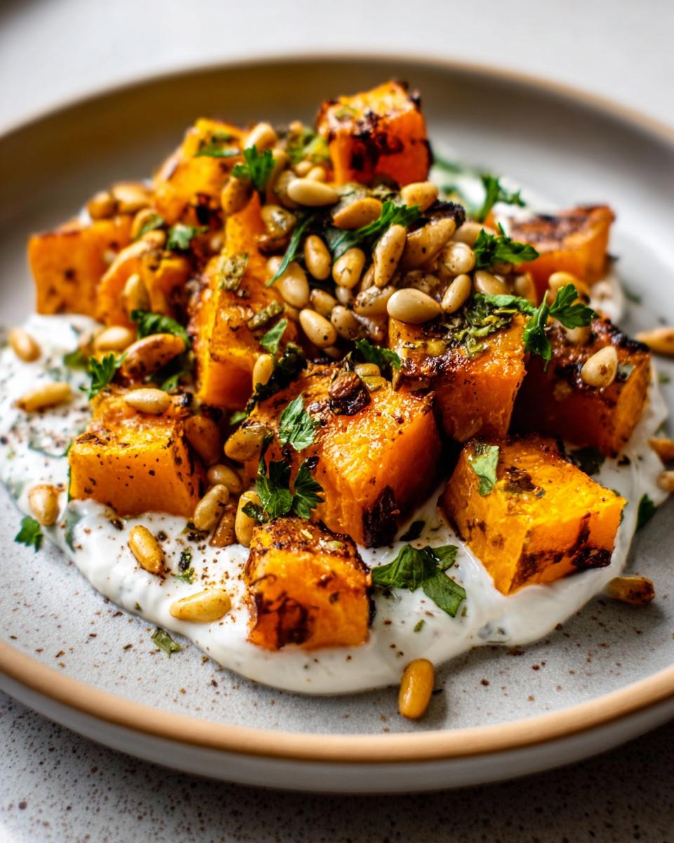 Roasted Pumpkin with Yogurt Sauce and Pine Nuts - detail 3
