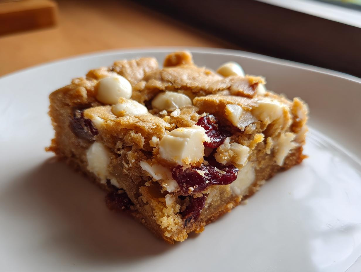 White Chocolate Cranberry Blondies