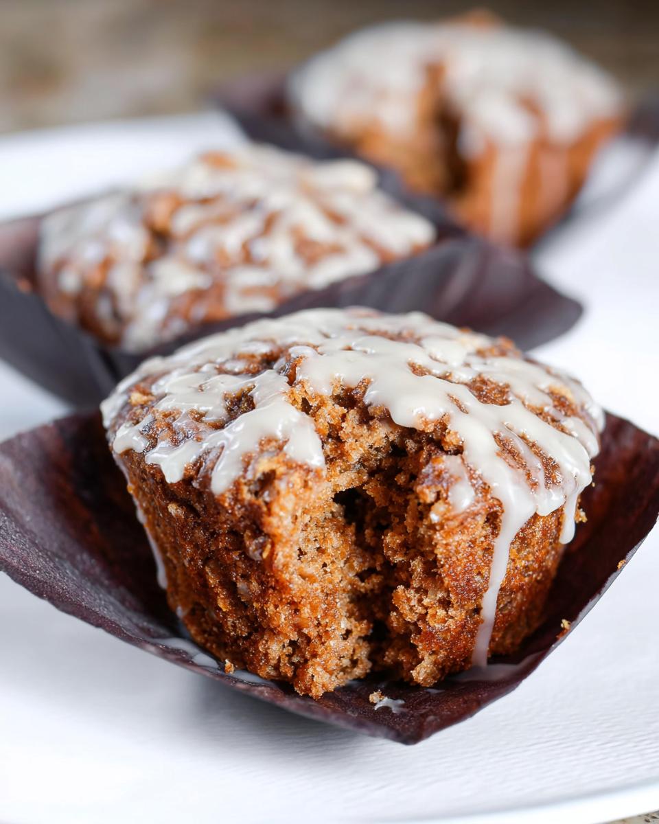 Bakery Style Gingerbread Muffins with Maple Glaze - detail 2