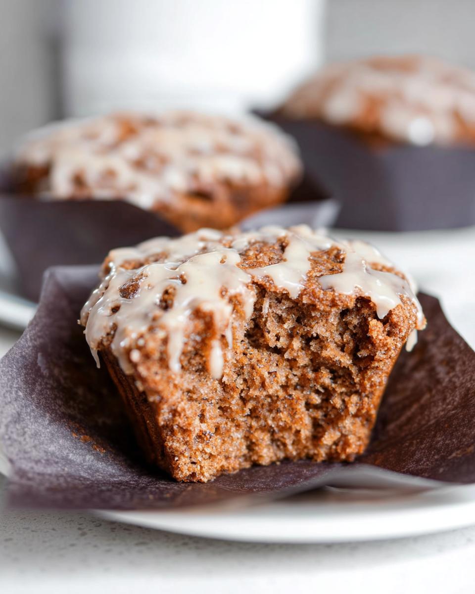 Bakery Style Gingerbread Muffins with Maple Glaze - detail 3
