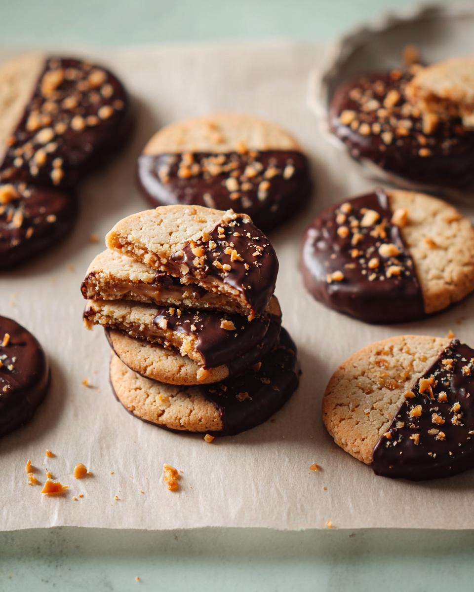 Chocolate Dipped Toffee Butter Cookies Recipe - detail 2