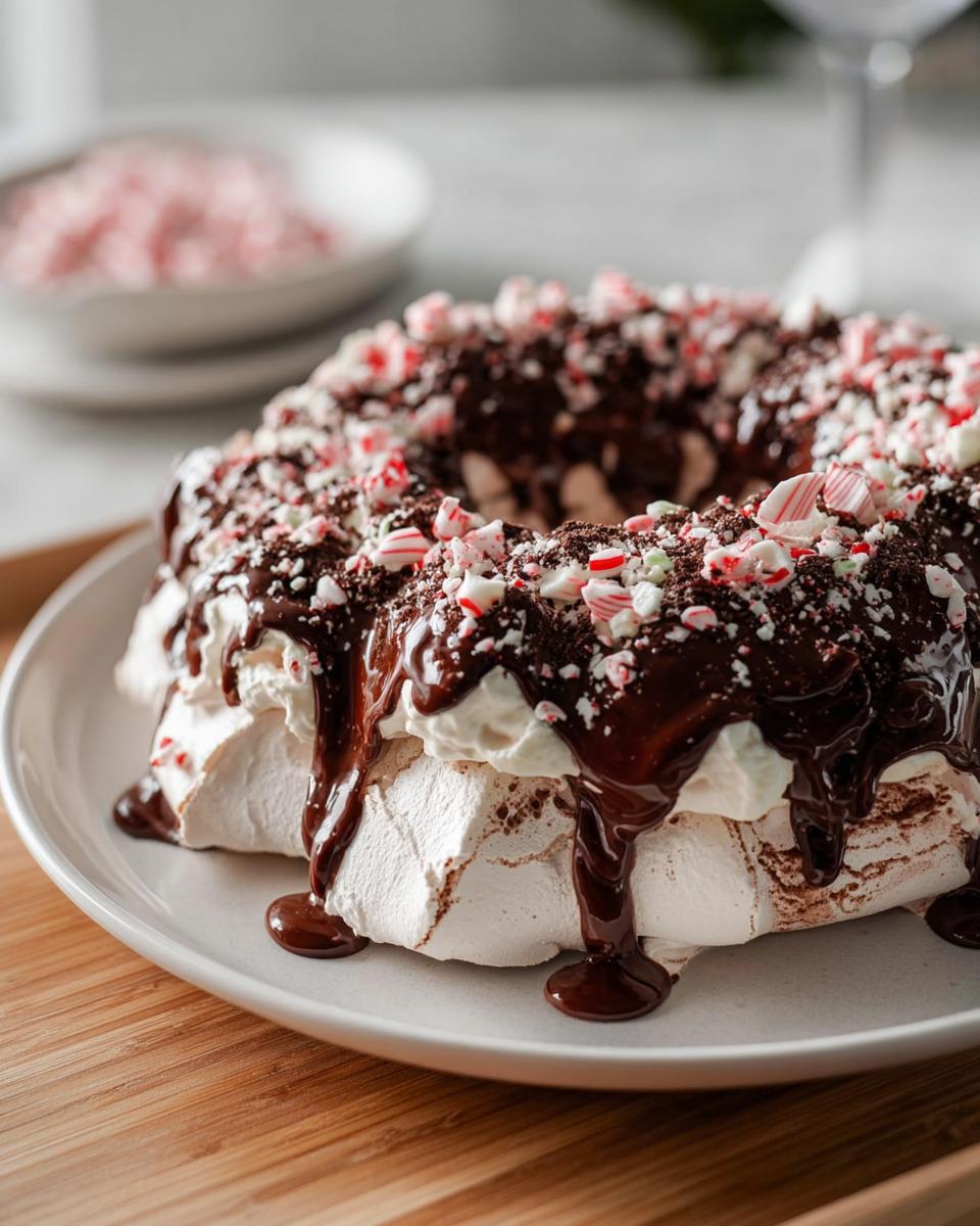 Chocolate Peppermint Pavlova Wreath Recipe - detail 2