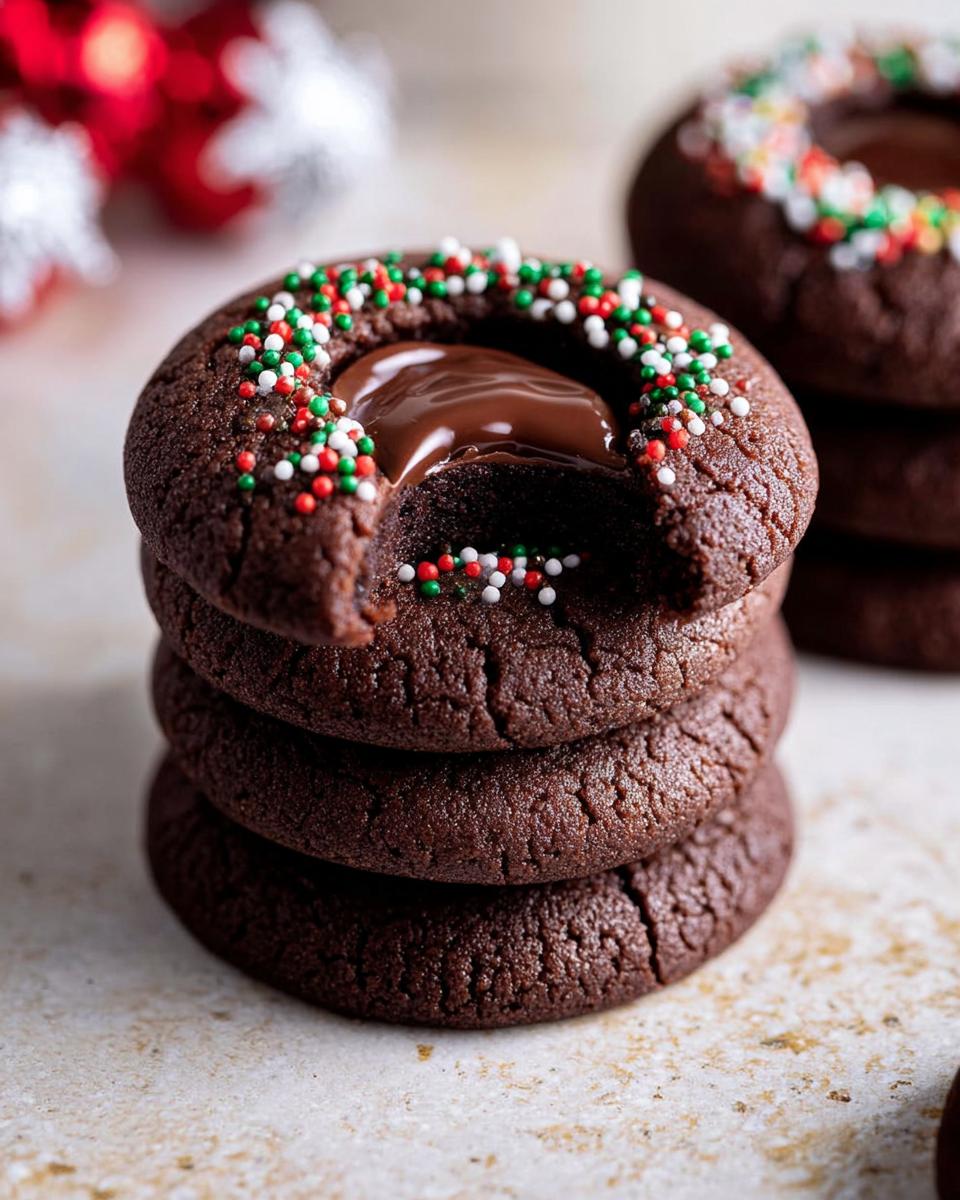 Chocolate Thumbprint Cookies with Ganache Filling - detail 1