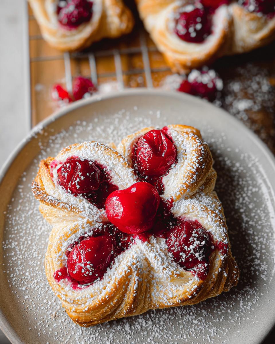 Easy Cherry Cheese Danish Recipe from Frozen Puff Pastry - detail 2