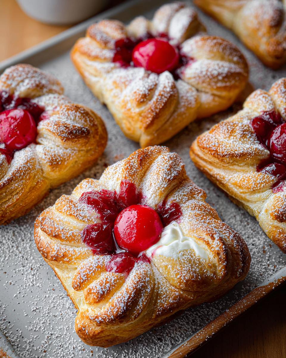 Easy Cherry Cheese Danish Recipe from Frozen Puff Pastry - detail 3