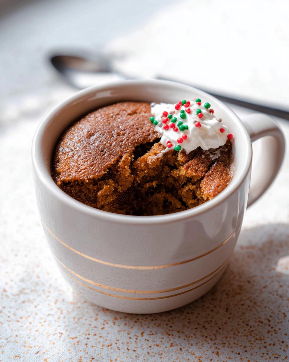 Easy gingerbread mug cake for one - detail 3