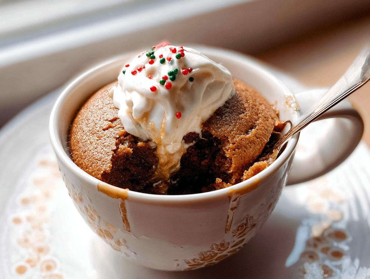 Easy gingerbread mug cake for one: Ditch Sadness