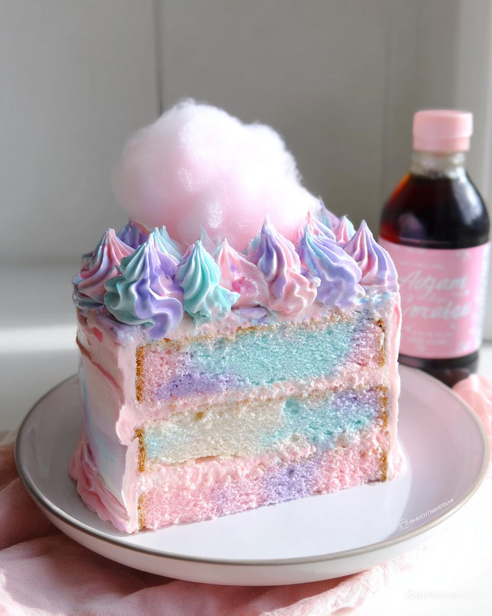 Homemade Cotton Candy Cake Recipe with Cotton Candy Buttercream Frosting - detail 2