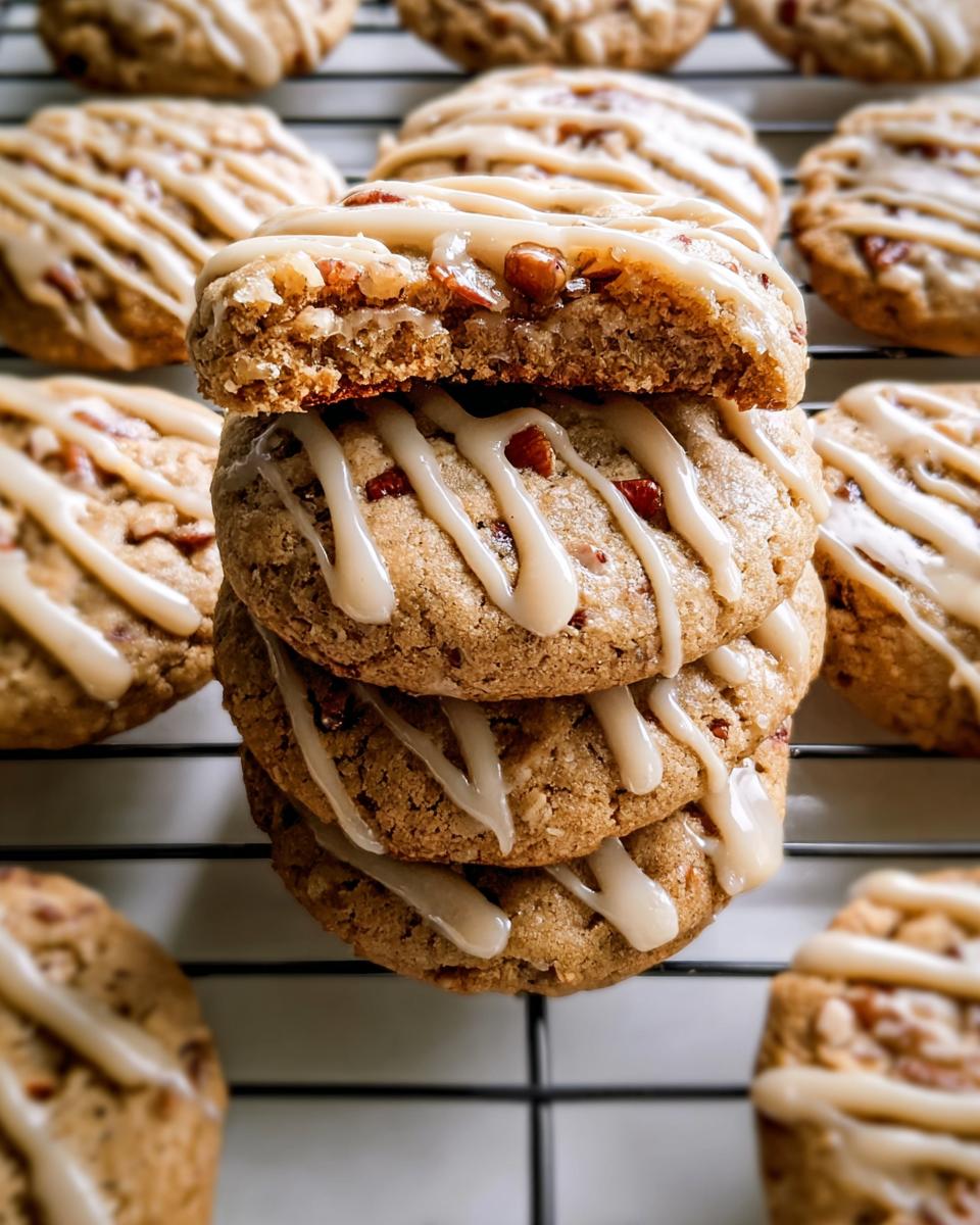Maple brown sugar pecan cookies with maple icing - detail 1