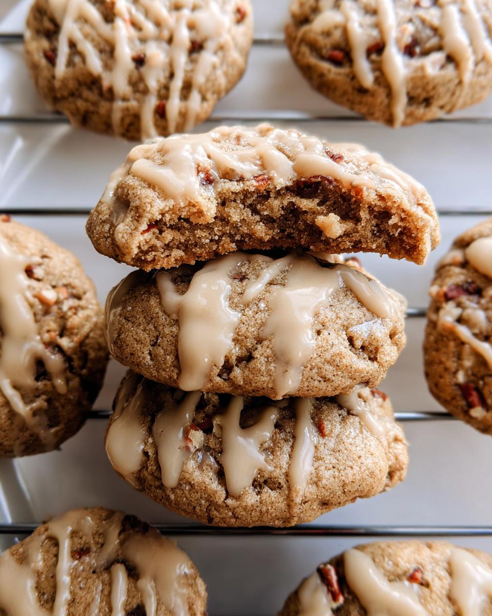 Maple brown sugar pecan cookies with maple icing - detail 2
