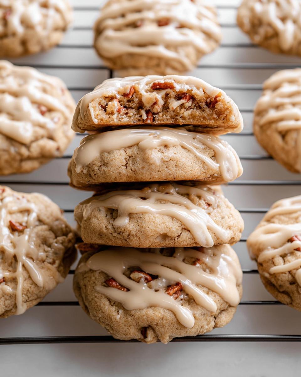 Maple brown sugar pecan cookies with maple icing - detail 3