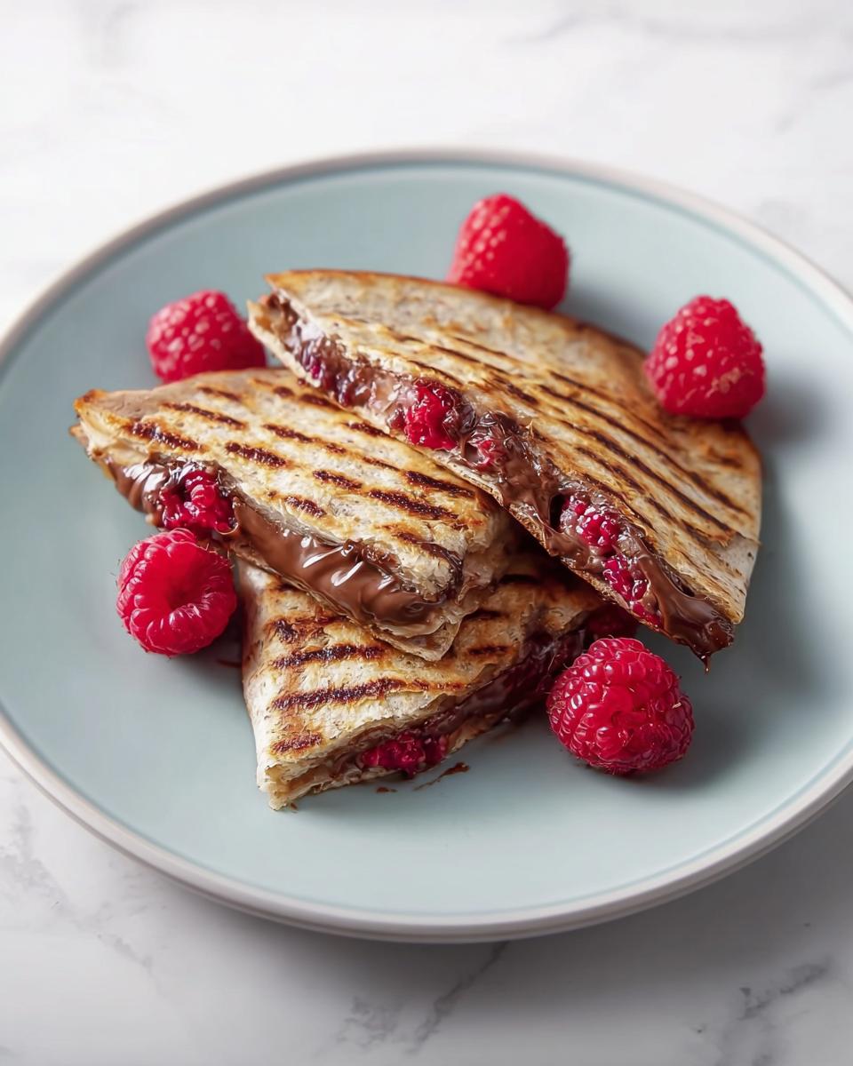 Nutella raspberry quesadilla recipe - detail 3